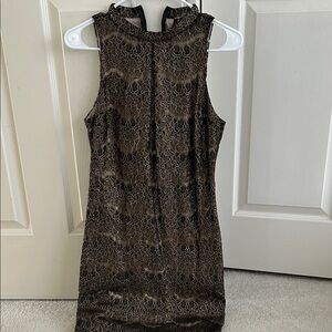 Fire Los Angeles Black and Brown Lace Mini Dress
